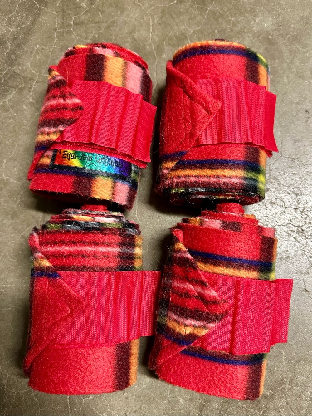 Red Plaid Horse Polo Wraps